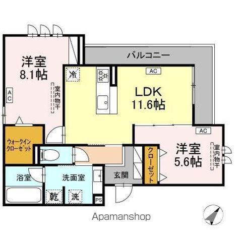 キクロス(2LDK/2階)の間取り写真