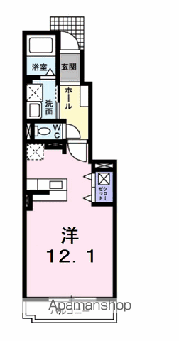 セレーノ雅Ⅱ(ワンルーム/1階)の間取り写真