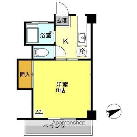 コーポ池内(1K/4階)の間取り写真