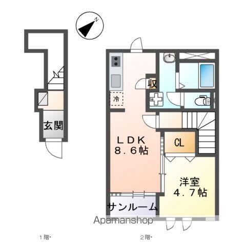 エンプレスⅥ(1LDK/2階)の間取り写真