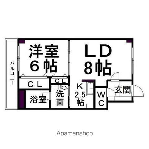 ラピュタエースマンション(1LDK/2階)の間取り写真