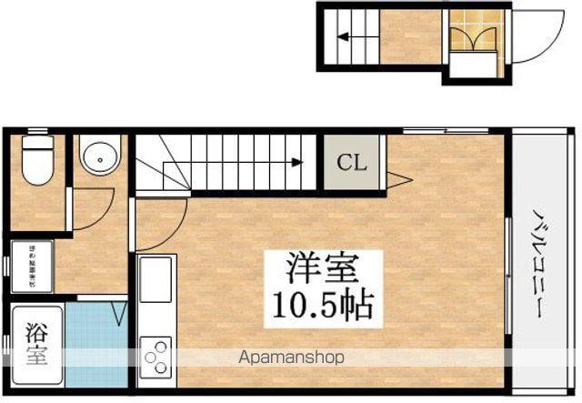 近鉄南大阪線 高見ノ里駅 徒歩15分 2階建 築24年(ワンルーム/2階)の間取り写真