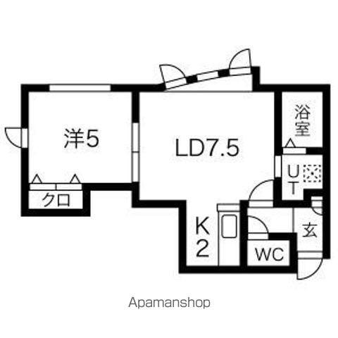 ピースハーモニー南平岸A棟(1LDK/3階)の間取り写真