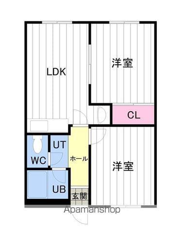 アルファレジデンス新札幌(2DK/3階)の間取り写真