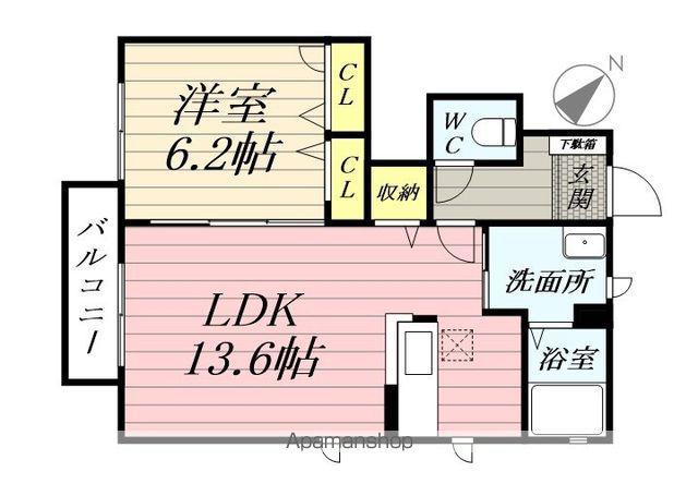 コンフォール参番館Ⅰ(1LDK/1階)の間取り写真