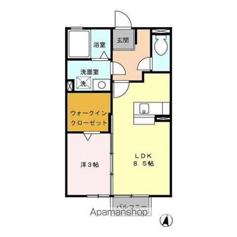 ボナール伊神(1LDK/2階)の間取り写真