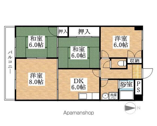 サンパーク上新(4DK/4階)の間取り写真