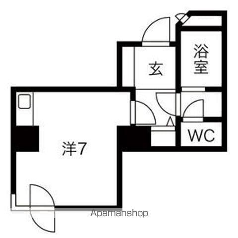 ライオンズシティ南3条(ワンルーム/3階)の間取り写真