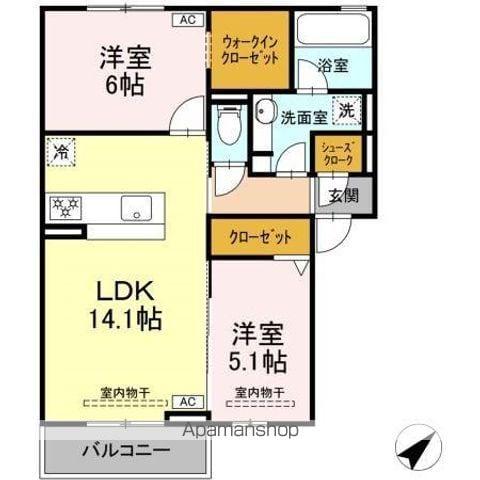 D-ROOM長沼1丁目(2LDK/3階)の間取り写真