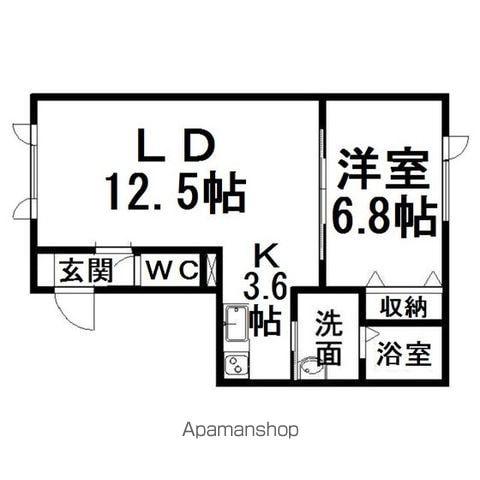 石川コーポ潮見(1LDK/2階)の間取り写真