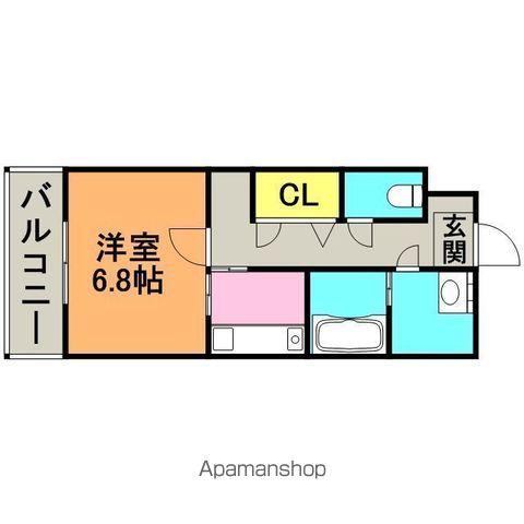 サウスヒルズ(1K/6階)の間取り写真