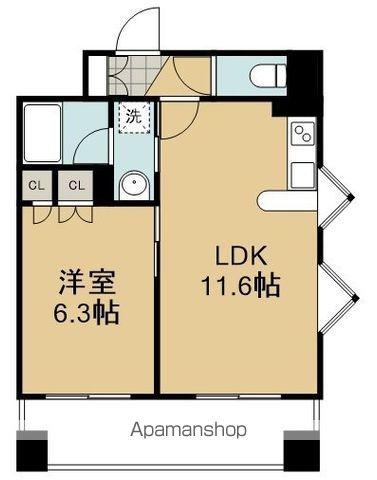 エスティメゾン静岡鷹匠(1LDK/3階)の間取り写真