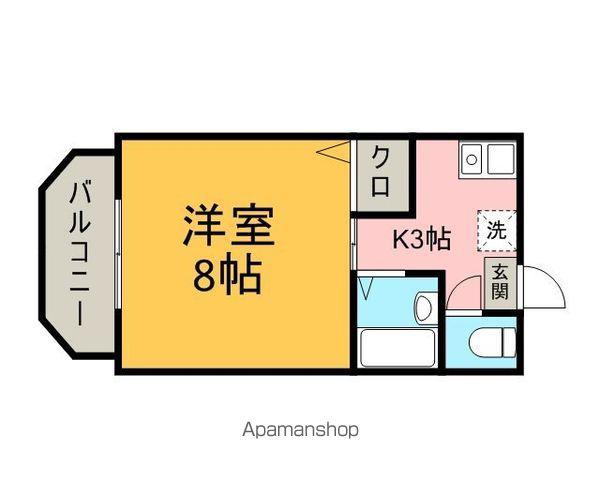 フレグランスⅡ(1K/2階)の間取り写真