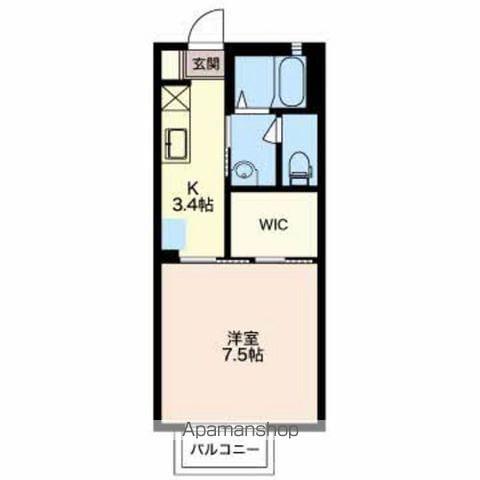 サニーウエル(1K/2階)の間取り写真