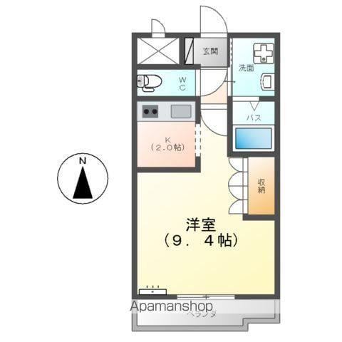ルミエール(1K/2階)の間取り写真