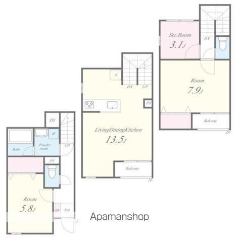MI PATIO B棟(2LDK/1階)の間取り写真