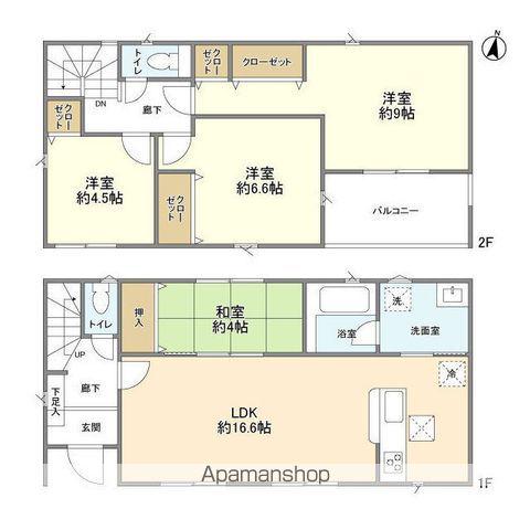 常磐線 柏駅 徒歩22分 2階建 築3年(4LDK)の間取り写真