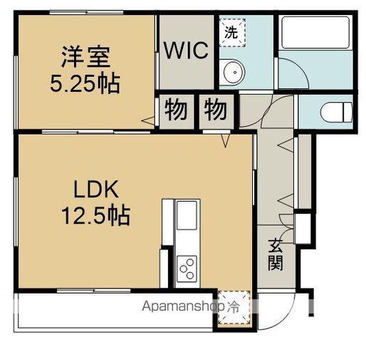 イルミナーレ坂戸(1LDK/1階)の間取り写真