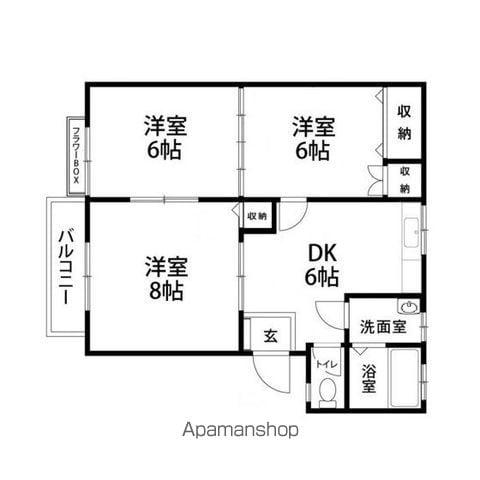 パルシティS-Ⅰ(3DK/1階)の間取り写真