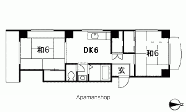 大上ビル(2DK/2階)の間取り写真