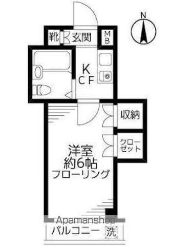 ドエル西村マンション(1K/4階)の間取り写真