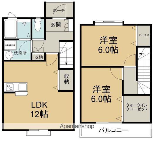 ルミエール(2LDK/1階)の間取り写真