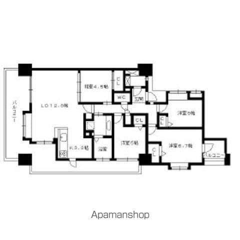 KDXレジデンス西公園(4LDK/4階)の間取り写真