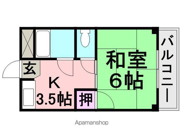 メゾン立花(1K/4階)の間取り写真