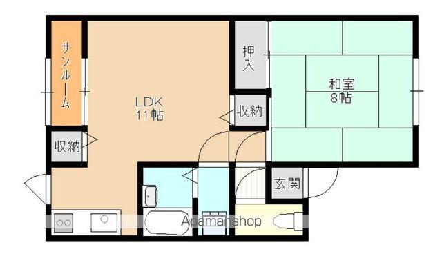 メイユールベルメゾン(1LDK/1階)の間取り写真