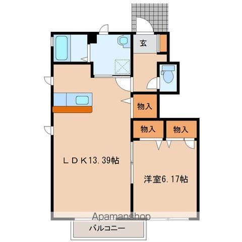 カーサアズーリ(1LDK/1階)の間取り写真