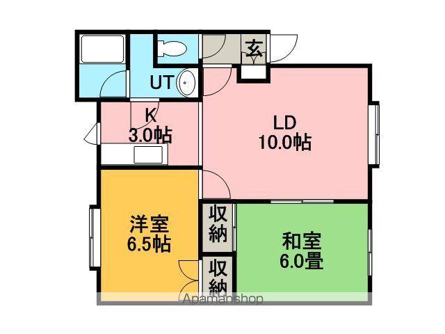 PLAZA IN 花川 B棟(2LDK/2階)の間取り写真