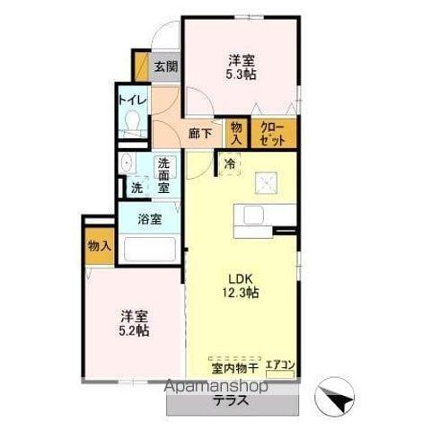 グランマーム(2LDK/1階)の間取り写真