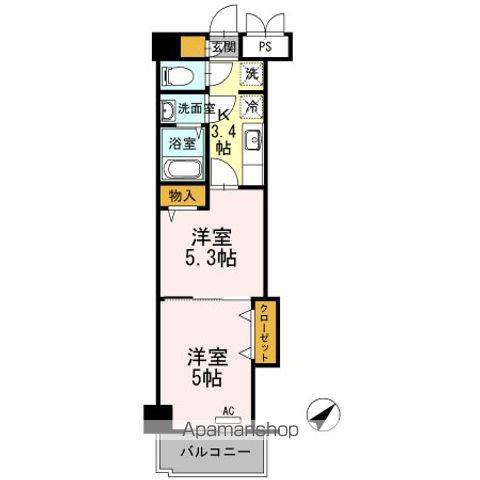 木下鉱産ビルⅡ(2K/3階)の間取り写真