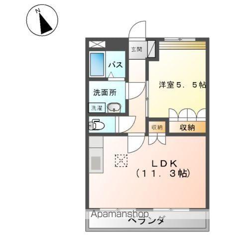 グリーンヒルズⅡ(1LDK/1階)の間取り写真