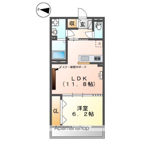 東武鉄道野田線 藤の牛島駅 徒歩2分 3階建 新築(1LDK/2階)の間取り写真