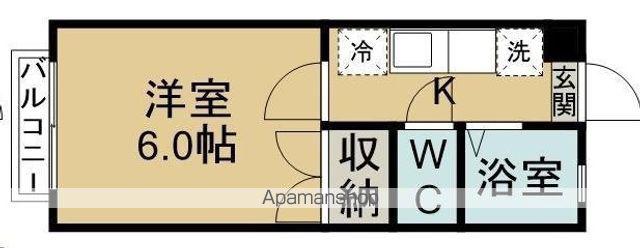 コーポマウンテンⅡ(1K/2階)の間取り写真