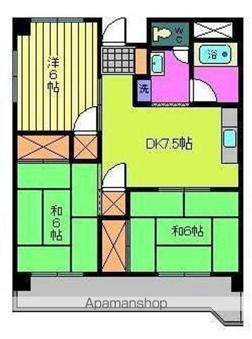 第85杉フラット(3DK/6階)の間取り写真