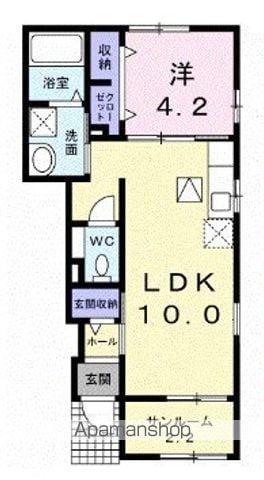 デスパシオ(1LDK/1階)の間取り写真