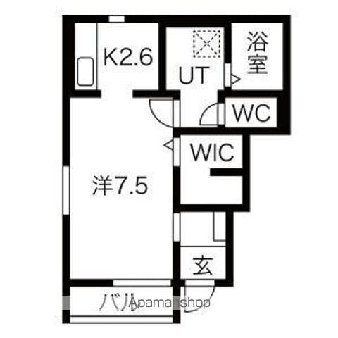 クレスト桜町(1K/1階)の間取り写真