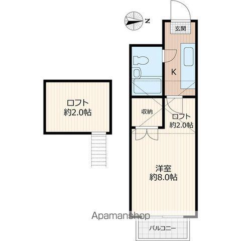 サンヒルズ鷺ケ森(1K/2階)の間取り写真
