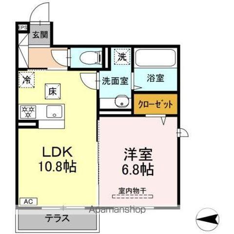 GRAND D-ROOM 吉田(1LDK/1階)の間取り写真