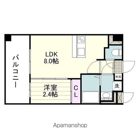 リアンシエルブルー鹿児島中央(1LDK/7階)の間取り写真