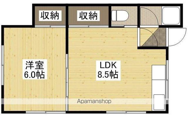 ホワイトホーム皆実6号棟(1LDK/1階)の間取り写真