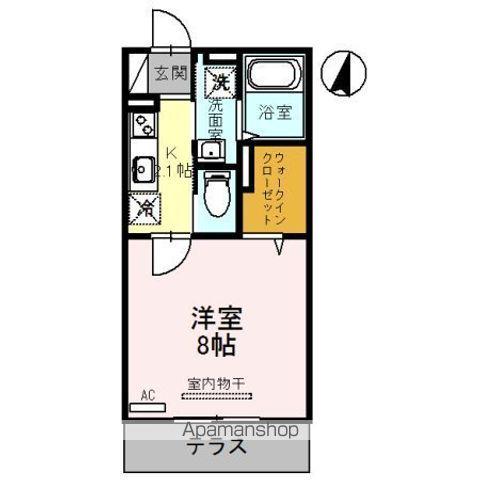 ル・ベリエ(1K/1階)の間取り写真