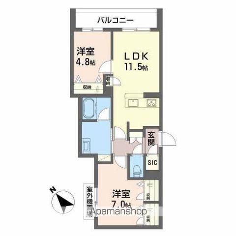 SIESTA(2LDK/3階)の間取り写真