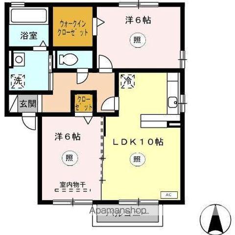 プラムF(2LDK/2階)の間取り写真