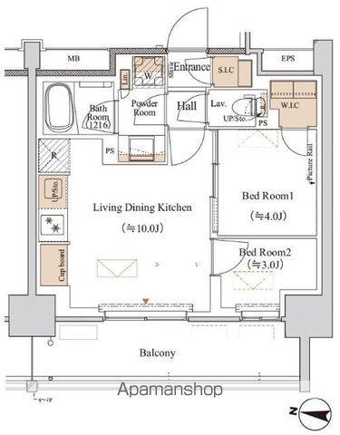 ブランシエスタ木場(2LDK/9階)の間取り写真
