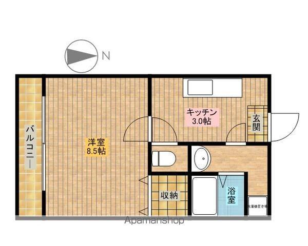 FREEDOM(1K/3階)の間取り写真