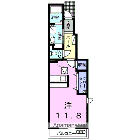 アネラ ユーマ(ワンルーム/1階)の間取り写真