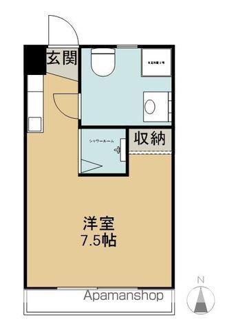 フラット横山(ワンルーム/3階)の間取り写真